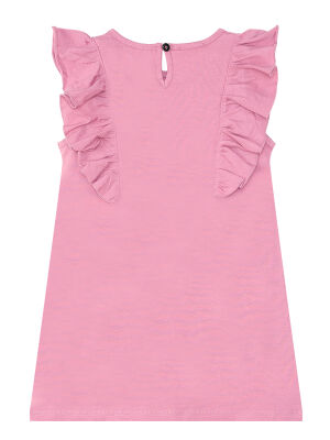 Panda Ruffled Pink Girl Dress - 4