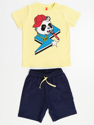 Panda Star Boy T-shirt&Shorts Set - Thumbnail