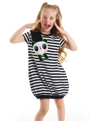 Panda Striped Girl Dress - 1