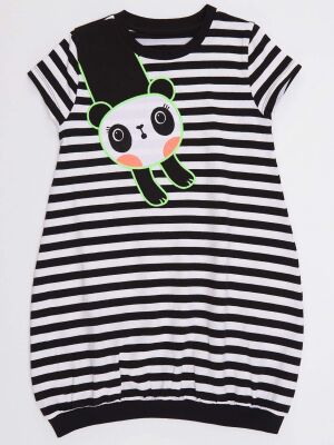 Panda Striped Girl Dress - 3