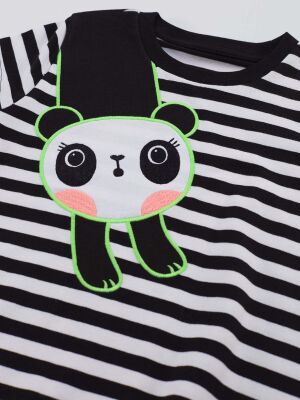 Panda Striped Girl Dress - 5