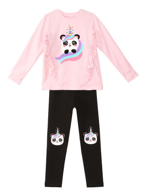 Panda Unicorn Girl T-shirt&Leggings Set - 3