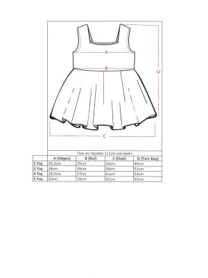 Papatya Desenli Fırfırlı Kız Çocuk Elbisesi - 2
