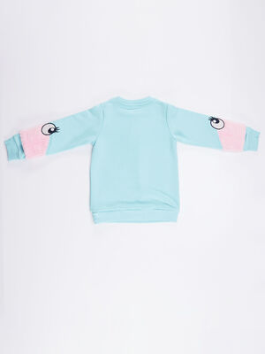 Peluş Kollu Kız Sweatshirt - 4