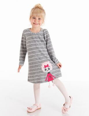 Pink Cat Grey Dress - 1