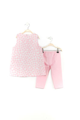 Pink Dotted Cat Tunic Set - 4