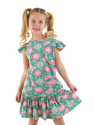 Pink Flowers Girl Dress - 1