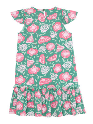 Pink Flowers Girl Dress - 4