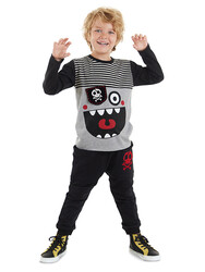 Pirate Boy Striped T-shirt&Pants Set - Thumbnail