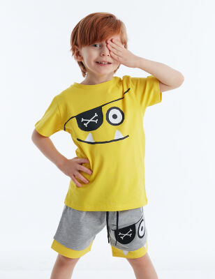 Pirate Yellow Grey Boy Shorts Set - 1