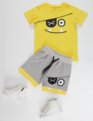 Pirate Yellow Grey Boy Shorts Set - 3