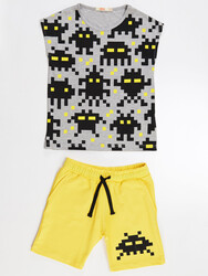 Pixel Monsters Erkek Çocuk T-shirt Şort Takım - Thumbnail