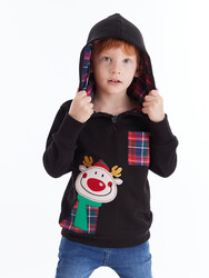 Plaid Deer Boy Hoodie - 1