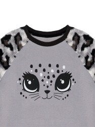 Plush Leopard Girl Grey Sweatshirt - 5