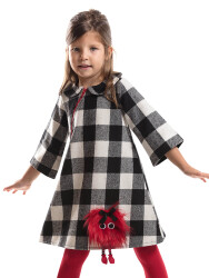 Pompom Checked Dress - 1