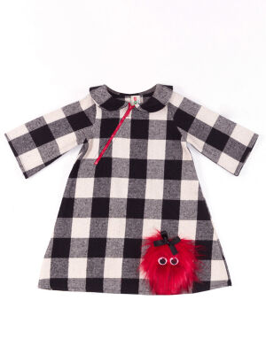 Pompom Checked Girl Dress - 3