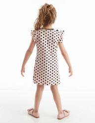 Pompom Dotted Pink Girl Dress - 2