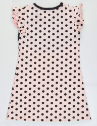 Pompom Dotted Pink Girl Dress - 4