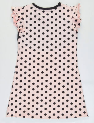 Pompom Dotted Pink Girl Dress - 4