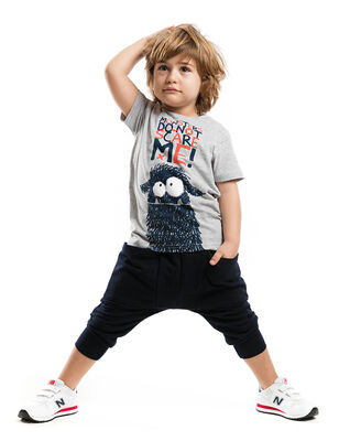 Ponçik Erkek Çocuk T-shirt Kapri Şort Takım