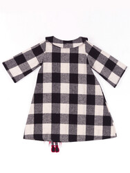 Ponpon Kız Çocuk Ekose Elbise - Thumbnail