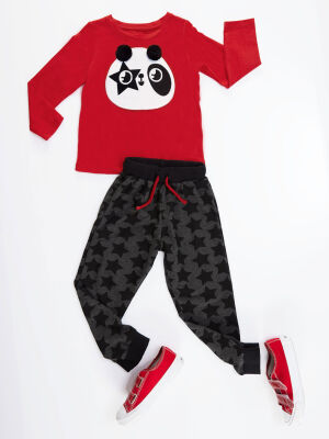 Ponpon Panda Girl Pants Set - 3