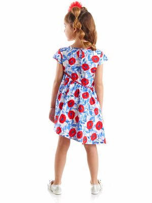 Poppy Red&Blue Poplin Girl Dress