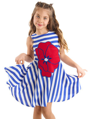 Poppy Striped Woven Girl Dress - 1