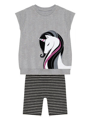 Pretty Unicorn Girl T-shirt&Leggings Set