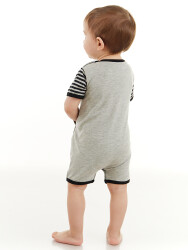 Racoon Baby Boy Grey Romper - 2