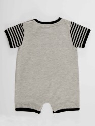 Racoon Baby Boy Grey Romper - 4