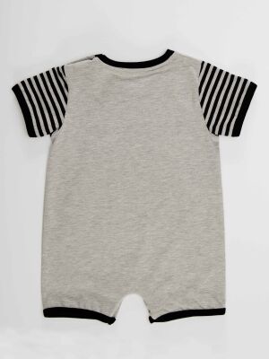 Racoon Baby Boy Grey Romper - 4