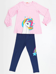 Rainbow Star Kız Çocuk Tunik Tayt Takım - Thumbnail