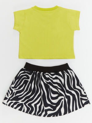 Rainbow Zebra Girl T-shirt&Skirt Set - 4