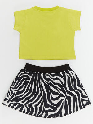 Rainbow Zebra Girl T-shirt&Skirt Set