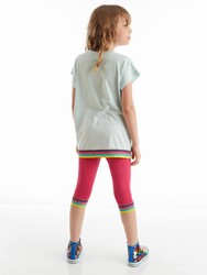 Rainbow Zebra Kız Çocuk T-shirt Tayt Takım - Thumbnail