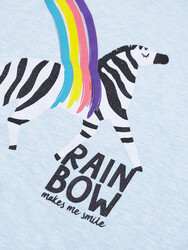Rainbow Zebra Kız Çocuk T-shirt Tayt Takım - Thumbnail
