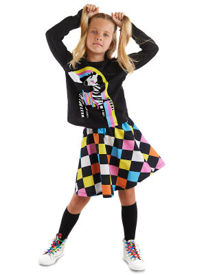 Rainbow Zebra T-shirt&Skirt Set - 1