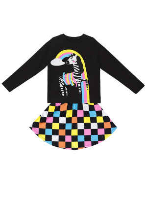 Rainbow Zebra T-shirt&Skirt Set - 3