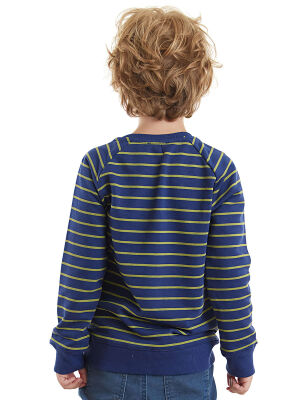 Rawr Dino Boy Striped Navy Sweatshirt - 2