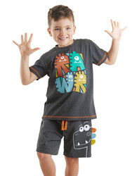 Rawr Dino Erkek Çocuk T-shirt Şort Takım - Thumbnail