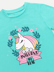 Real Unicorn Kız Çocuk T-shirt Pantolon Takım - Thumbnail