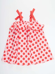 Red Dots Girl Pink Poplin Dress - 4