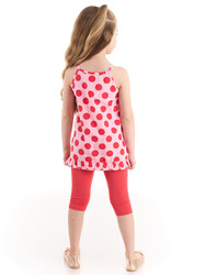 Red Dotted Girl Blouse&Leggings Set - Thumbnail