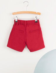 Red Flat-Front Boy Gabardine Shorts - 4