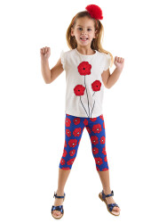 Red Poppy Girl T-shirt&Leggings Set - 1