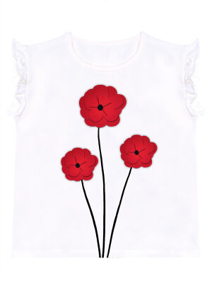 Red Poppy Girl T-shirt&Leggings Set - 5