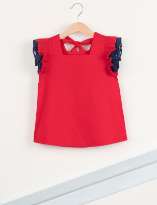 Red Ruffled Top - 3