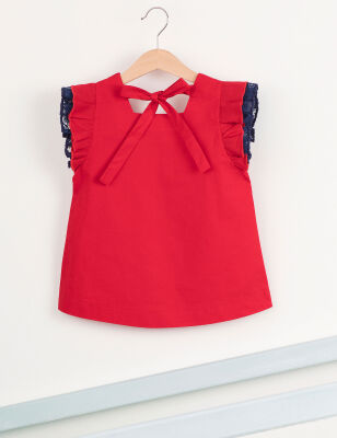 Red Ruffled Top - 4