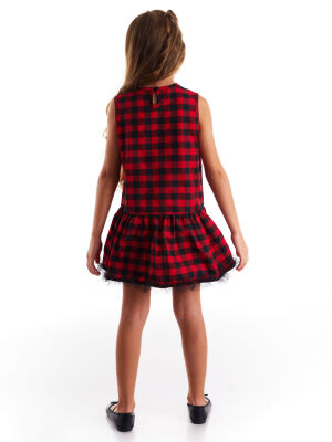 Red&Black Plaid Girl Dress - 2